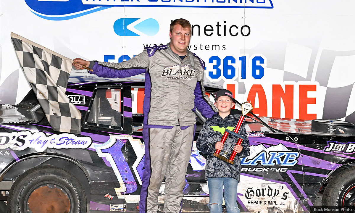 Blake Adams won the Skjeveland Enterprises USRA Stock Car main event.