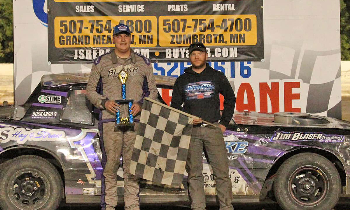 Blake Adams won the Skjeveland Enterprises USRA Stock Car main event.