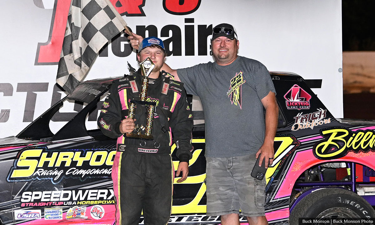 Jackson Vsetecka won the Skjeveland Enterprises USRA Stock Car main event.