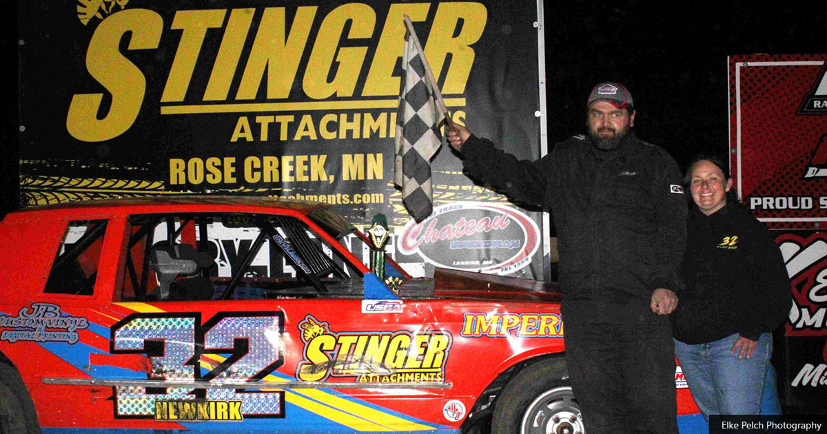 Jason Newkirk won the USRA Hobby Stock main event.